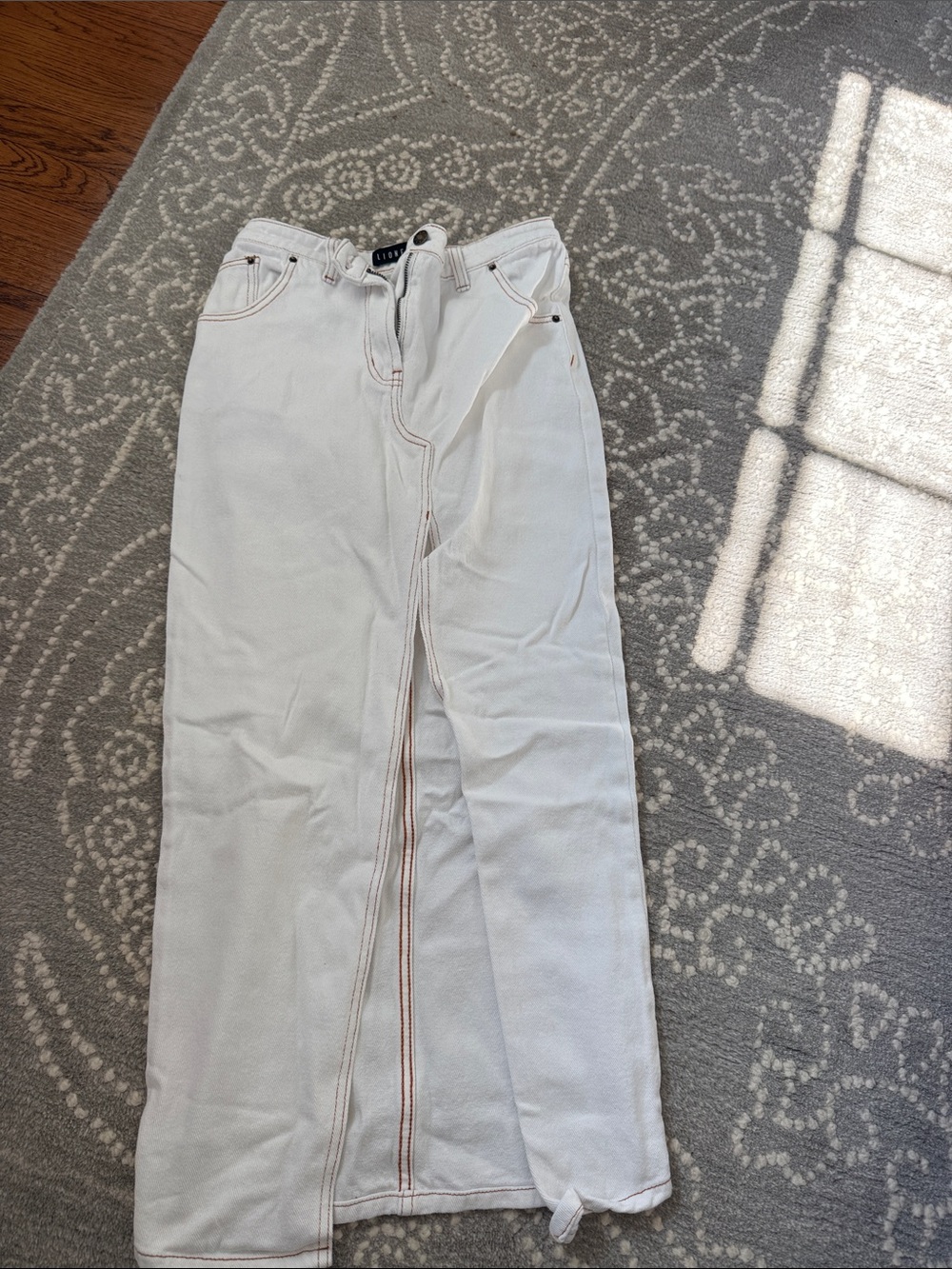 Lioness White Denim Skirt